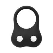 Rimba - Silicone Ball Stretcher with Two Metal Beads - 70 grams - Black-Erotiekvoordeel.nl