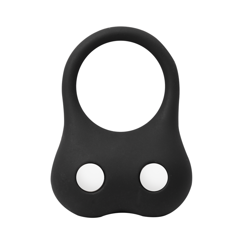 Rimba - Silicone Ball Stretcher with Two Metal Beads - 70 grams - Black-Erotiekvoordeel.nl
