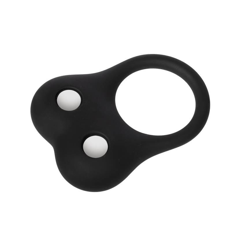 Rimba - Silicone Ball Stretcher with Two Metal Beads - 70 grams - Black-Erotiekvoordeel.nl