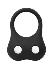 Rimba - Silicone Ball Stretcher with Two Metal Balls - 70 grams - Black-Erotiekvoordeel.nl
