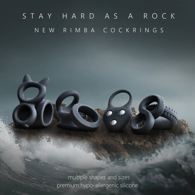 Rimba Bondage Play – Silicone Cock Ring – Black - Available in various sizes-Erotiekvoordeel.nl