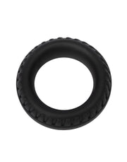 Rimba – Siliconen Cockring met Bandenmotief - Zwart-Erotiekvoordeel.nl