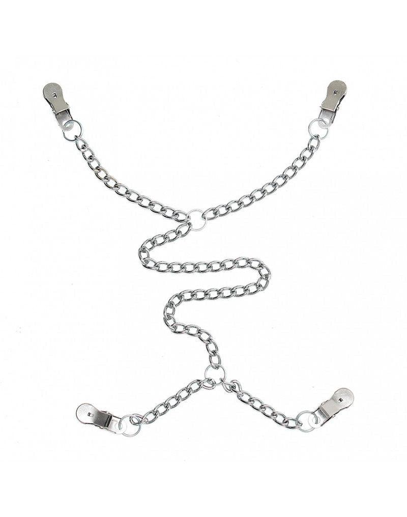 Rimba Bondage Play - Nippel- und Schamlippenklemmen mit Kette - Erotiekvoordeel.nl