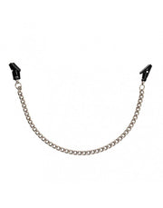 Rimba Bondage Play - Pinzas para pezones con dentitos y cadena - Plástico negro-Erotiekvoordeel.nl