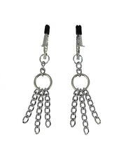 Rimba Bondage Play - Pinze per capezzoli con decorazione a catena e frange - Erotiekvoordeel.nl