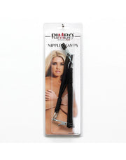 Rimba Bondage Play - Nippelklemmen mit schwarzem Lederquast/Peitsche - Erotiekvoordeel.nl