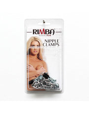 Rimba Bondage Play - Nippelklemmen mit schwarzen Silikonhüllen und Kette - Erotiekvoordeel.nl