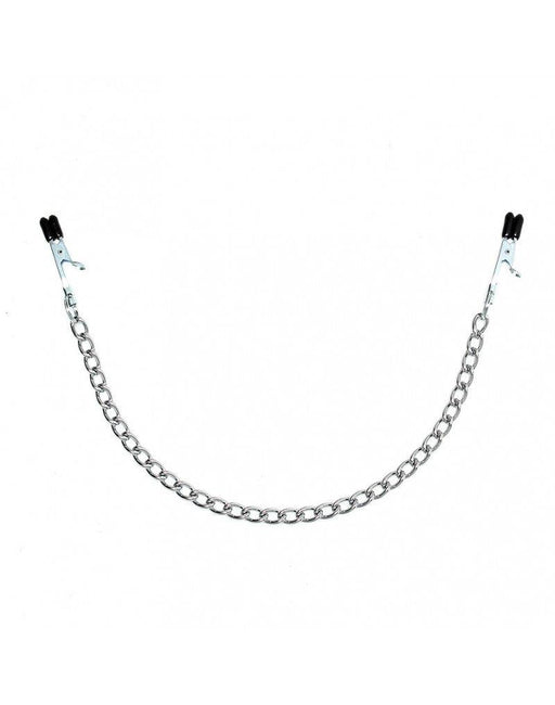 Rimba Bondage Play - Nippelklemmen mit schwarzen Silikonhüllen und Kette - Erotiekvoordeel.nl