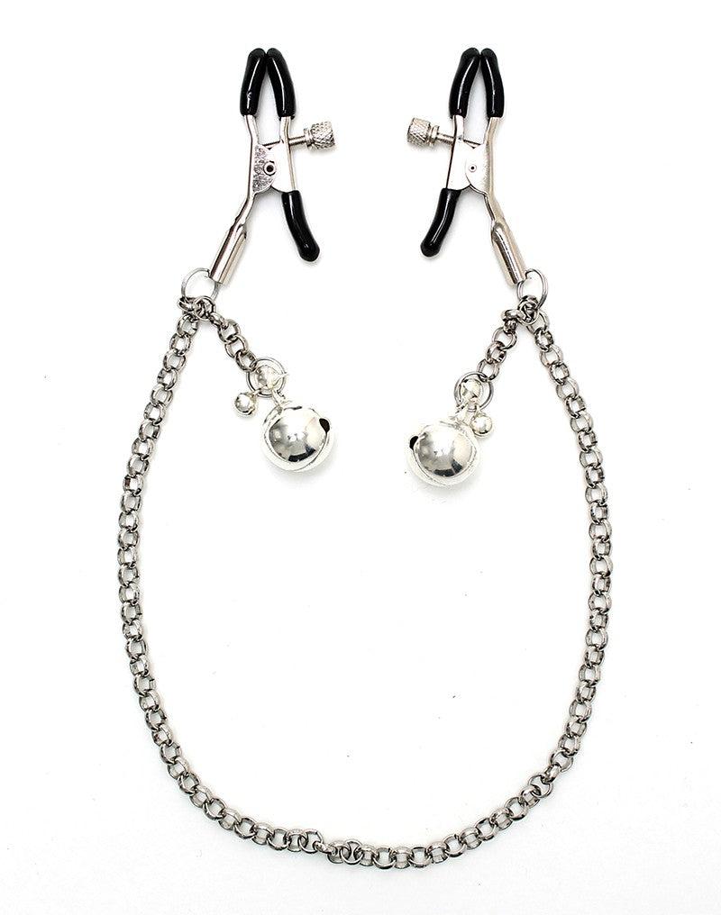 Rimba - Tepelklemmen Met belletjes En Ketting - Zilver-Erotiekvoordeel.nl