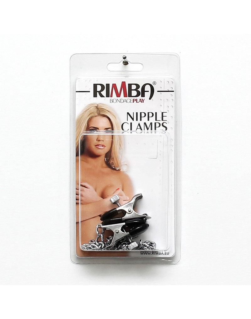 Rimba Bondage Play - Pinze per capezzoli con vite regolabile e catena - Medium - Erotiekvoordeel.nl