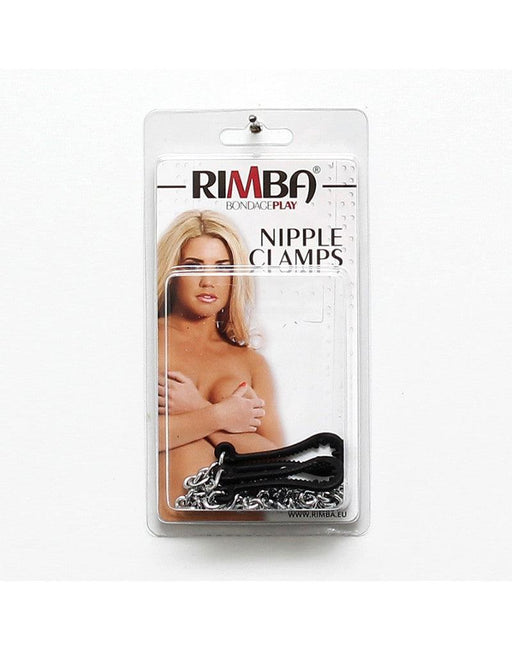 Rimba Bondage Play - Pinze per capezzoli - in plastica dentellata - con doppia catena - Erotiekvoordeel.nl