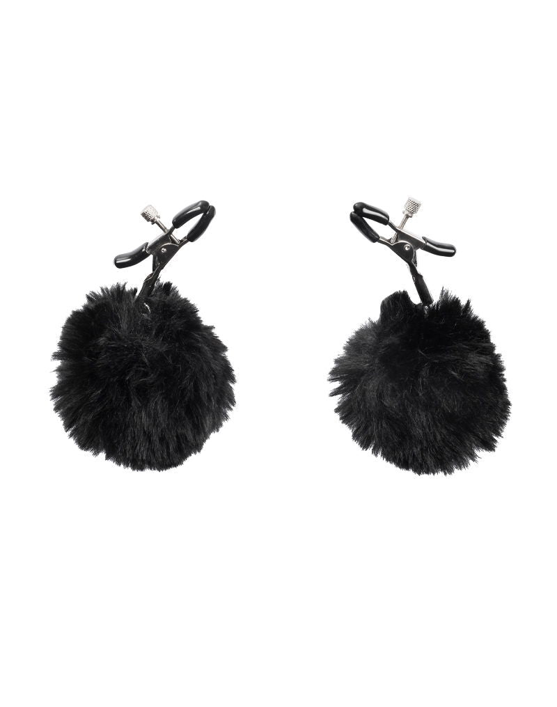 Rimba - Nippelklemmen mit Pompons - Schwarz - Erotiekvoordeel.nl