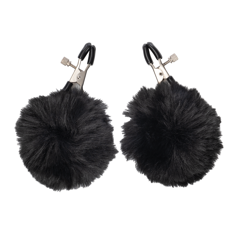 Rimba - Nippelklemmen mit Pompons - Schwarz - Erotiekvoordeel.nl