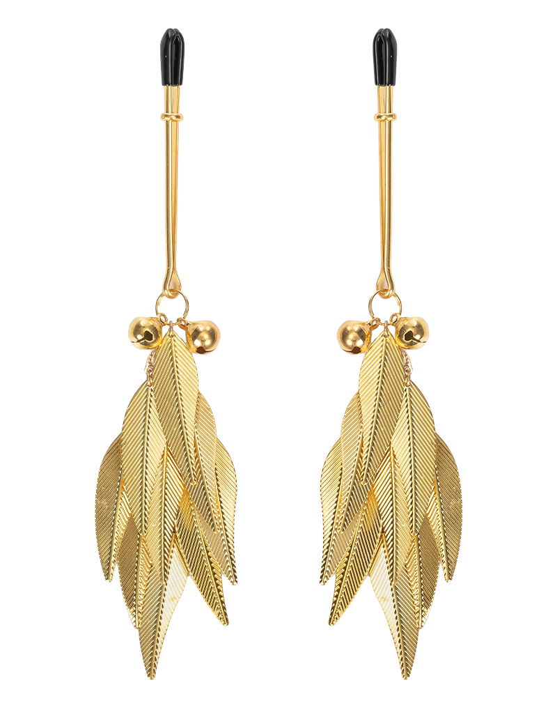 Rimba - Nippelklemmen mit Federn - Gold-Erotiekvoordeel.nl