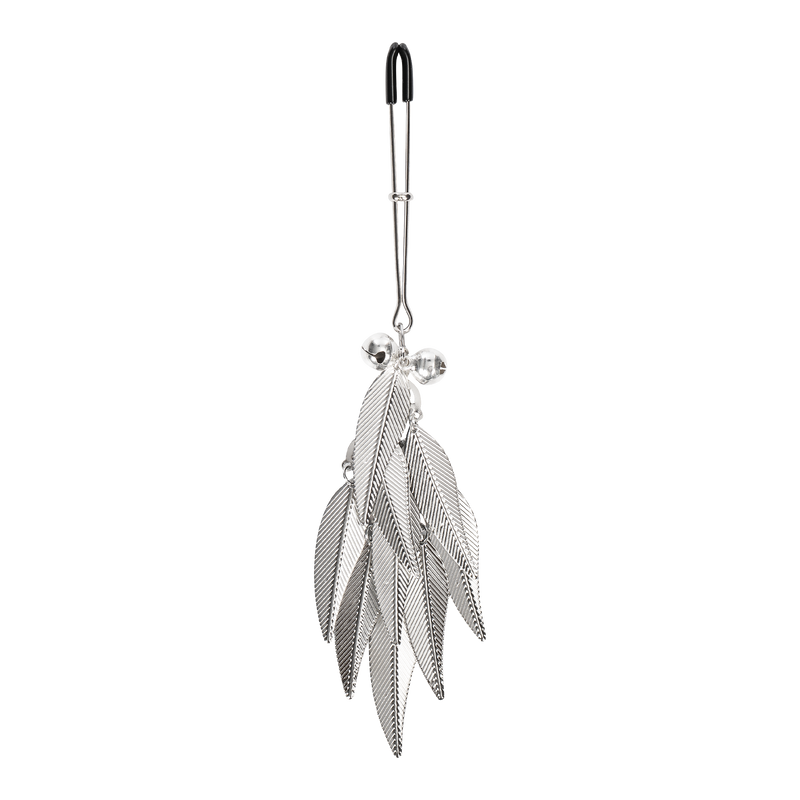 Rimba - Pinces à tétons avec plumes - Argent-Erotiekvoordeel.nl