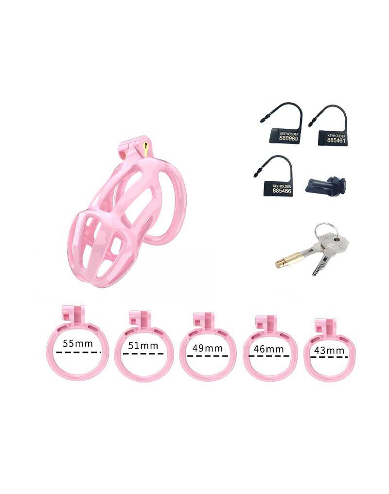 Rimba Toys - P-Cage PC02 - Plastic Chastity Cage - Penis Cage - Chastity - Pink - Available in 3 sizes-Erotiekvoordeel.nl