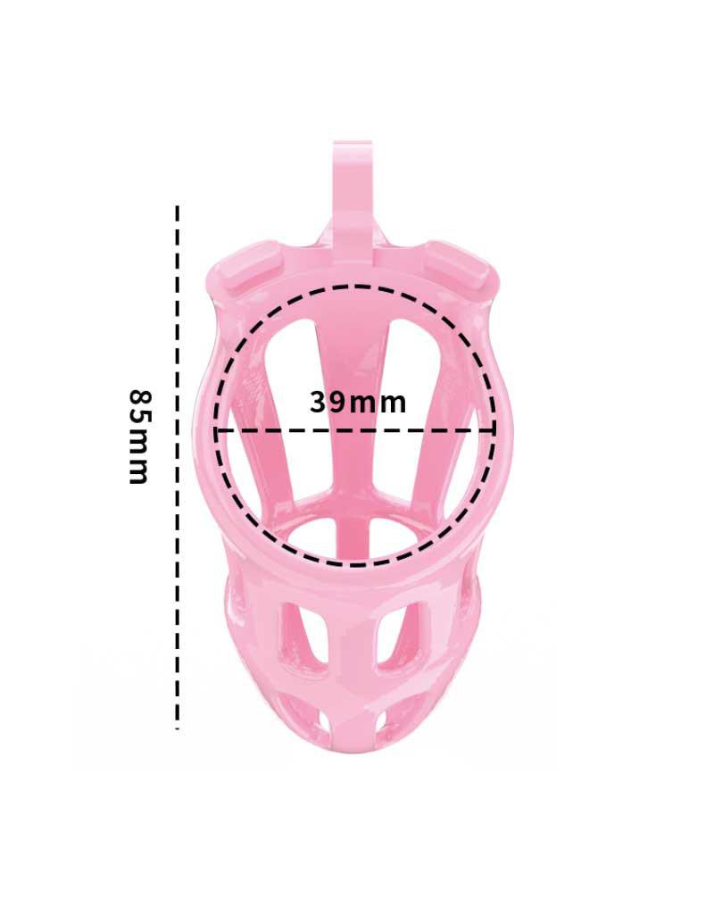 Rimba Toys - P-Cage PC02 - Plastic Chastity Cage - Penis Cage - Chastity - Pink - Available in 3 sizes-Erotiekvoordeel.nl