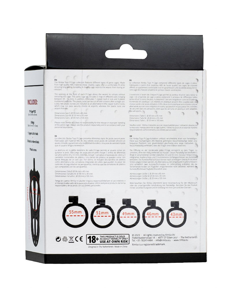 Rimba Toys - P-Cage PC02 - Kunststof Kuisheidskooi - Peniskooi - Chastity - Zwart -Erotiekvoordeel.nl