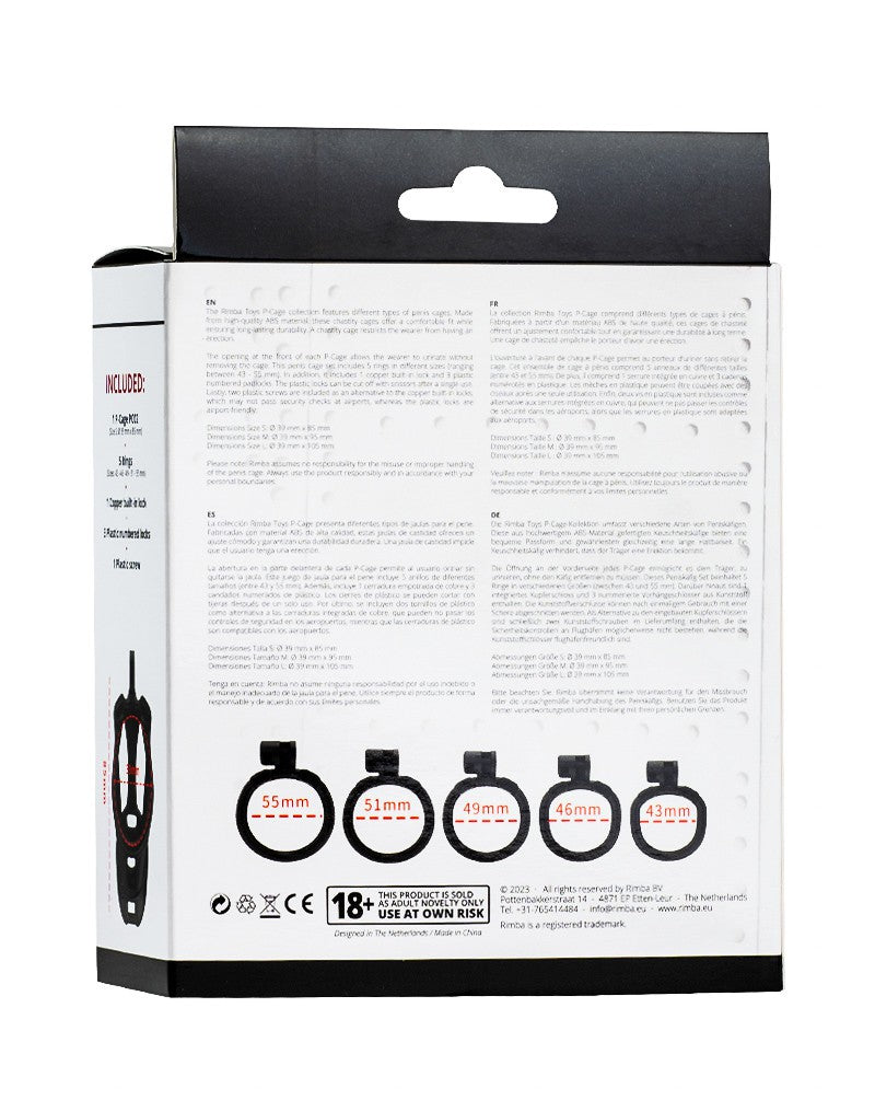 Rimba Toys - P-Cage PC02 - Kunststof Kuisheidskooi - Peniskooi - Chastity - Zwart -Erotiekvoordeel.nl