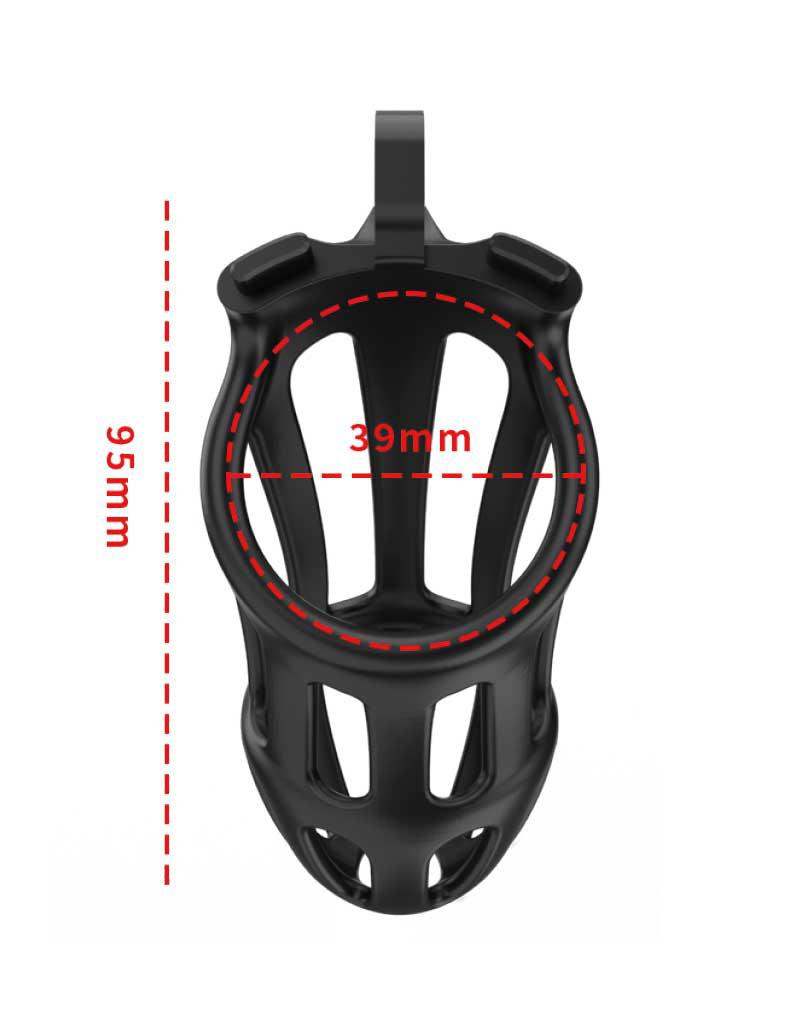 Rimba Toys - P-Cage PC02 - Kunststof Kuisheidskooi - Peniskooi - Chastity - Zwart -Erotiekvoordeel.nl