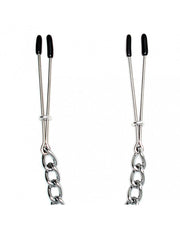 Rimba Bondage Play - Verstellbare Pinzetten-Nippelklemmen mit Kette - Erotiekvoordeel.nl