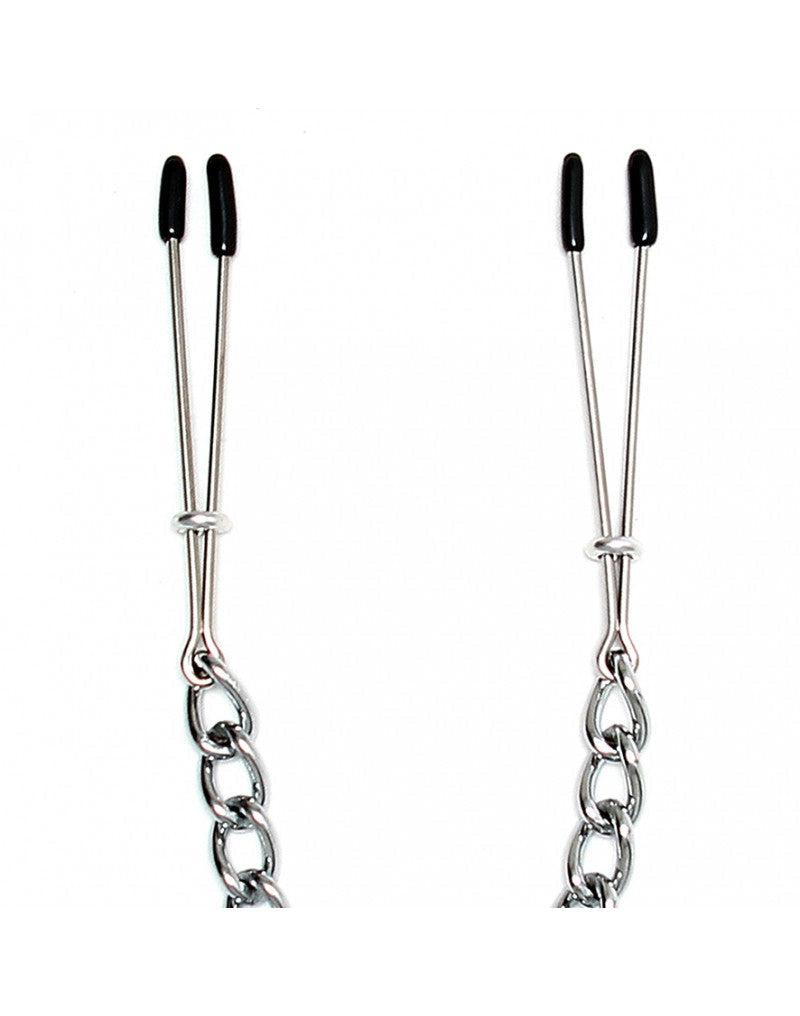 Rimba Bondage Play - Verstellbare Pinzetten-Nippelklemmen mit Kette - Erotiekvoordeel.nl