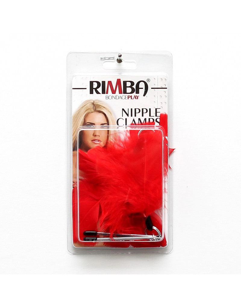 Rimba Bondage Play - Verstellbare Pinzetten-Nippelklemmen mit Federn - Rot - Erotiekvoordeel.nl