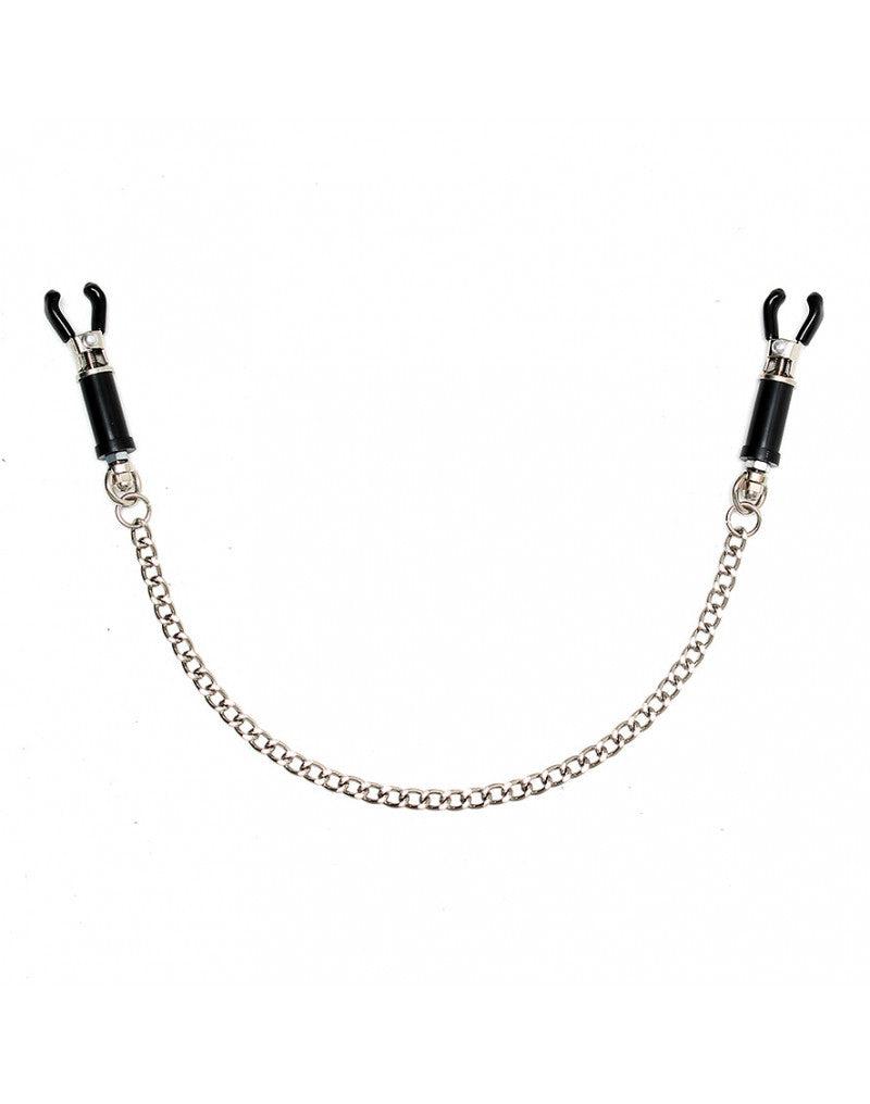 Rimba Bondage Play - Verstellbare Nippelklemmen mit Schraubverschluss und Kette - Erotiekvoordeel.nl