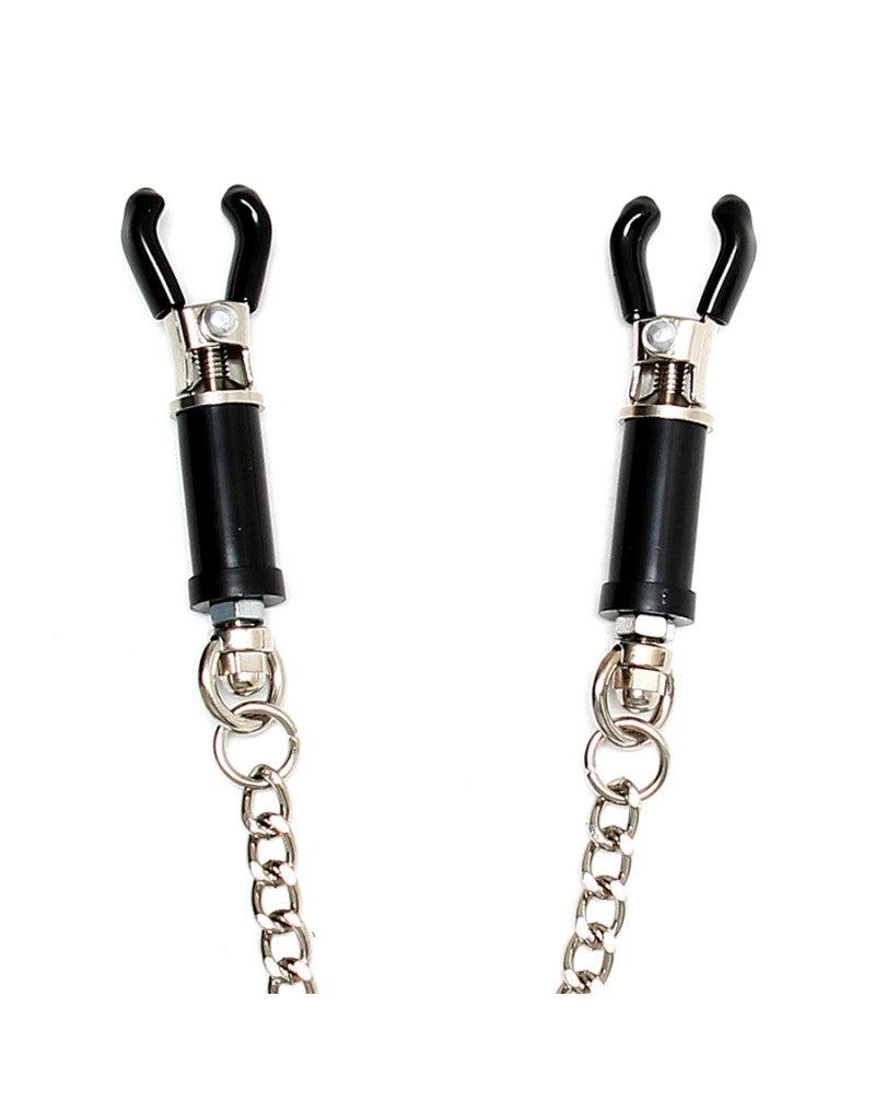 Rimba Bondage Play - Verstellbare Schraubklemmen-Nippelklemmen mit Kette - Erotiekvoordeel.nl