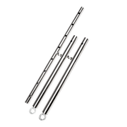 Rimba - Verstelbare Spreidstang met Halsband en Handboeien - Zwart/Zilver-Erotiekvoordeel.nl