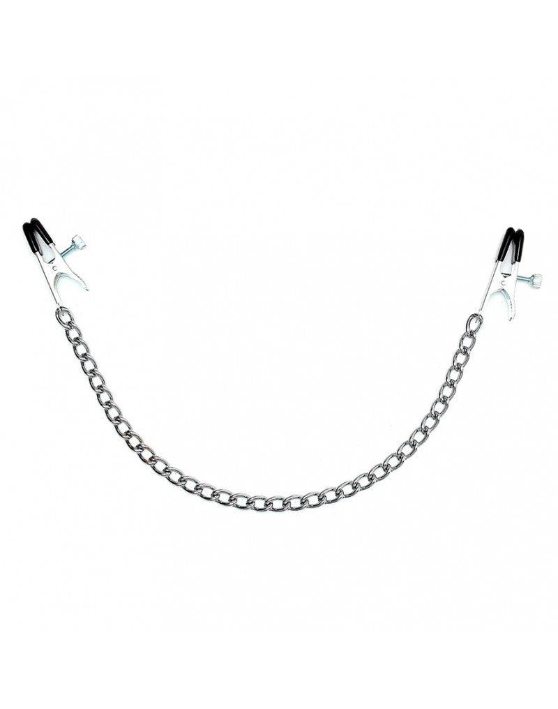Rimba Bondage Play - Pinze per capezzoli regolabili con catena - Large - Erotiekvoordeel.nl