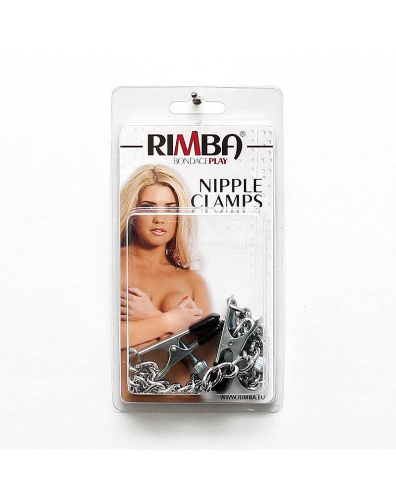 Rimba Bondage Play - Pinze per capezzoli regolabili con catena - Large-Erotiekvoordeel.nl