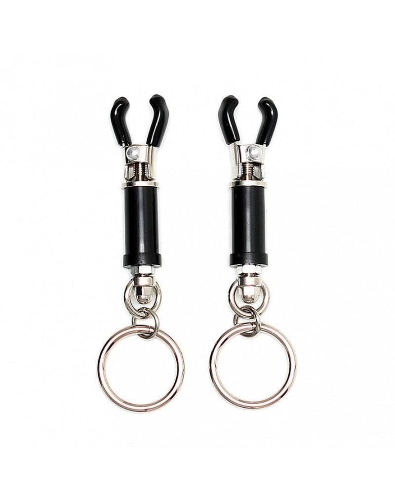 Rimba Bondage Play - Verstellbare Nippelklemmen mit Schraubhülsen und O-Ringen - Erotiekvoordeel.nl
