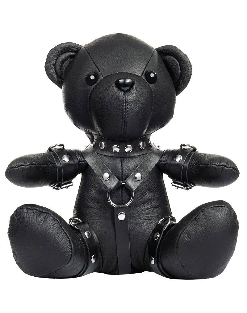 Rimba - Schwarzer Leder-BDSM-Teddybär - Erotiekvoordeel.nl