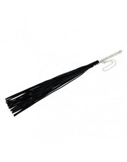 Rimba - Whip with Aluminum Handle and Suede Strands - Black-Erotiekvoordeel.nl
