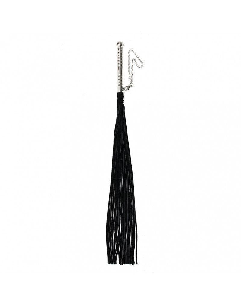 Rimba - Whip with Aluminum Handle and Suede Strands - Black-Erotiekvoordeel.nl