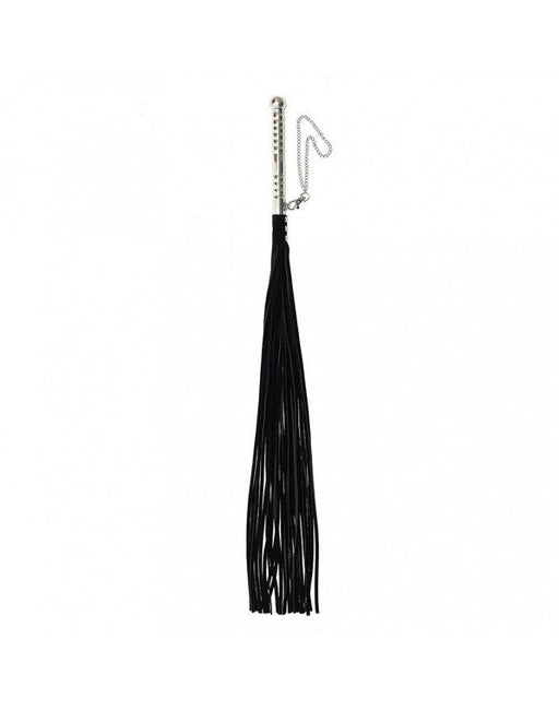 Rimba - Whip with Aluminum Handle and Suede Strands - Black-Erotiekvoordeel.nl