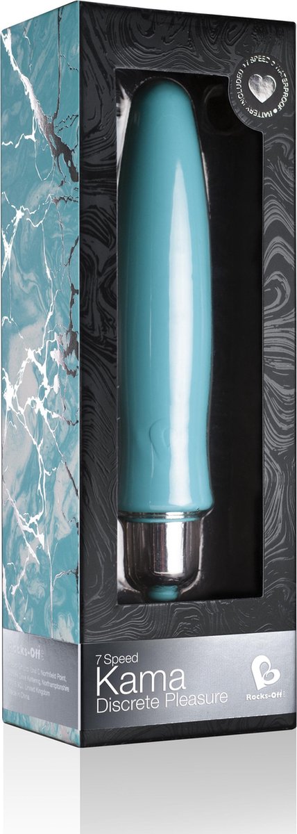 Rocks-off - 7 speed Kama Discreet Pleasure Bullet Vibrator - Turquoise-Erotiekvoordeel.nl