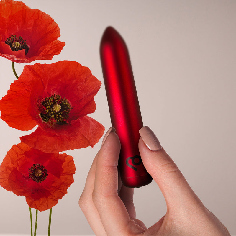 Rocks-off - Wiederaufladbarer Bullet-Vibrator - Poppy Red - Erotiekvoordeel.nl