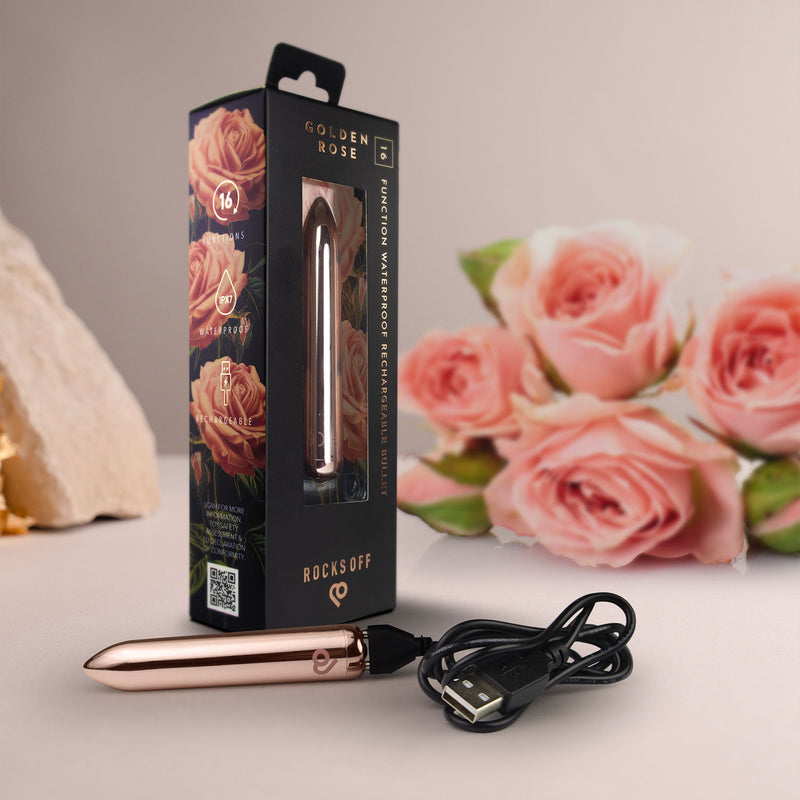Rocks-off - Oplaadbare Bullet Vibrator - Rosé Goud-Erotiekvoordeel.nl