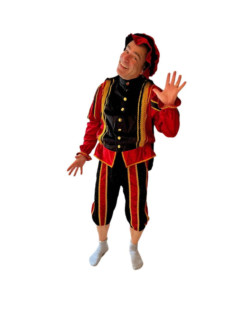 Costume de Piet à la suie – Fabriqué à la main aux Pays-Bas avec une finition dorée de luxe - Erotiekvoordeel.nl