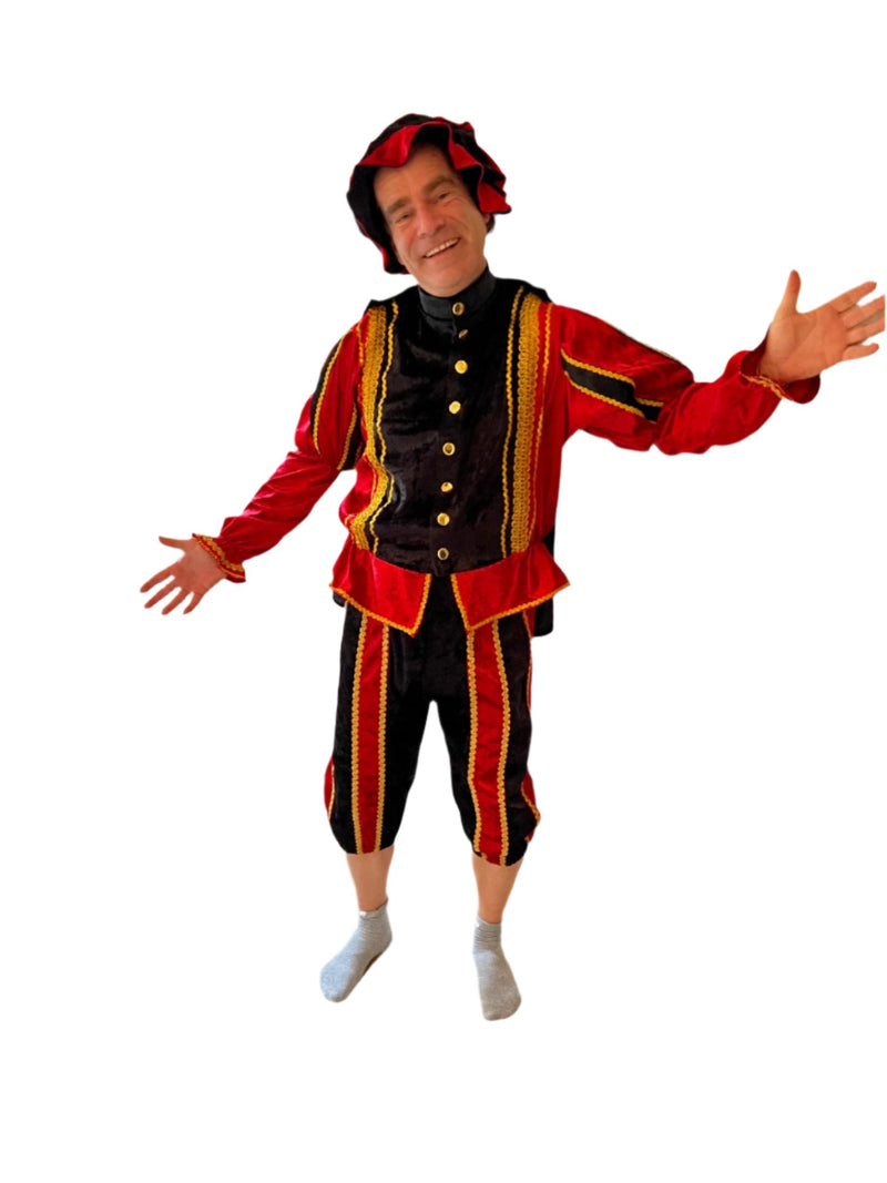 Costume de Piet à la suie – Fabriqué à la main aux Pays-Bas avec une finition dorée de luxe - Erotiekvoordeel.nl