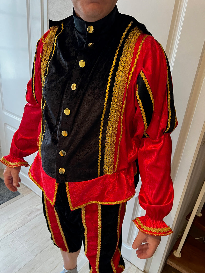 Costume de Piet à la suie – Fabriqué à la main aux Pays-Bas avec une finition dorée de luxe - Erotiekvoordeel.nl