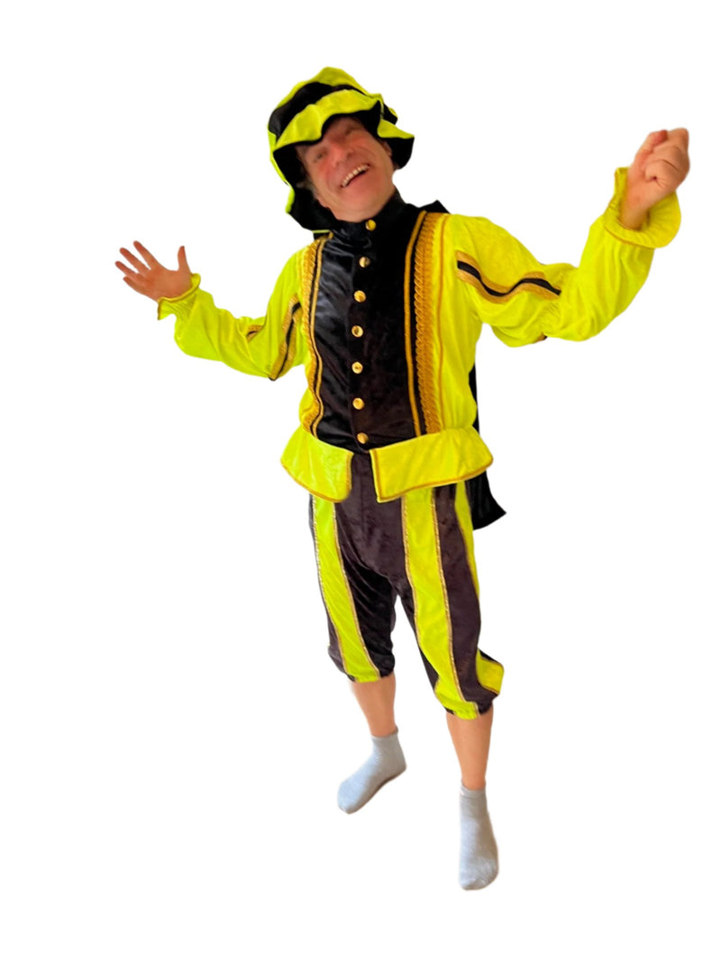 Costume de Piet à la suie – Fabriqué à la main aux Pays-Bas avec une finition dorée de luxe - Erotiekvoordeel.nl