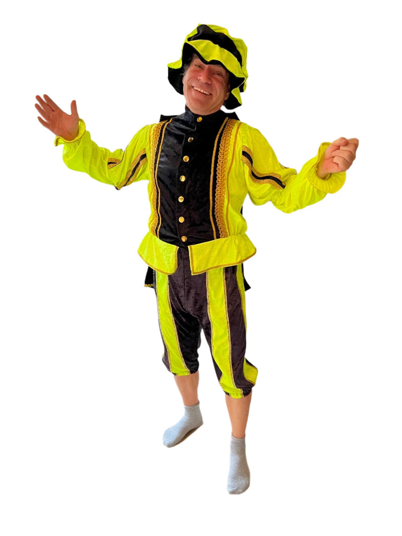 Costume de Piet à la suie – Fabriqué à la main aux Pays-Bas avec une finition dorée luxueuse – Erotiekvoordeel.nl