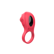 Rogue - Anillo vibrador para el pene con estimulador de clítoris en forma de rosa - Rojo - Erotiekvoordeel.nl