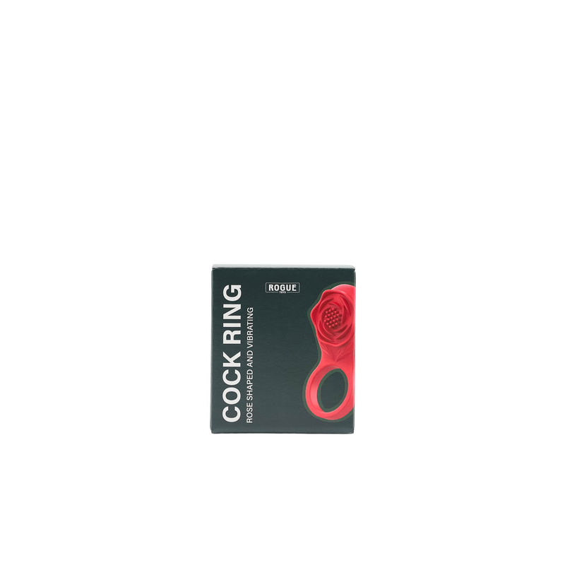 Rogue - Anillo vibrador para el pene con estimulador de clítoris en forma de rosa - Rojo - Erotiekvoordeel.nl