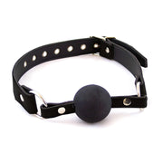 Rouge - Leather Ball Gag - Black-Erotiekvoordeel.nl