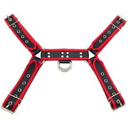 Rouge - Leather Chest Harness for Men - Size L/XL - Black/Red-Erotiekvoordeel.nl