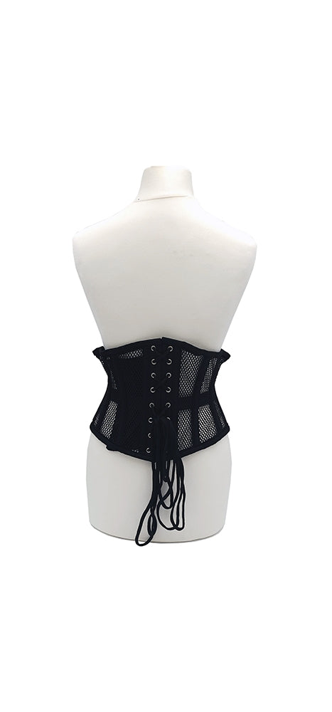Rouge - Corsetto in rete - Taglia L-XL - Nero-Erotiekvoordeel.nl